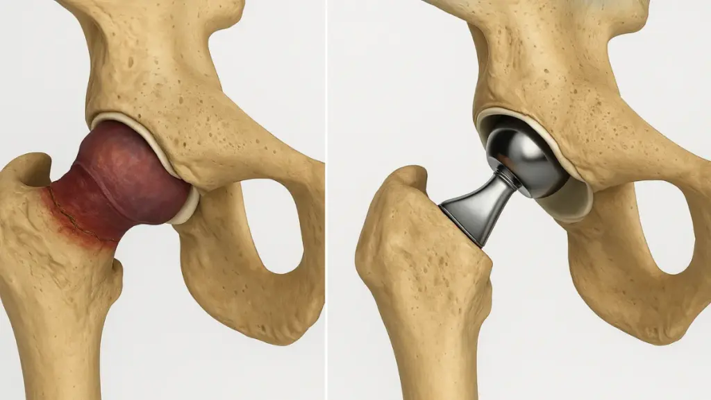 Partial hip replacement